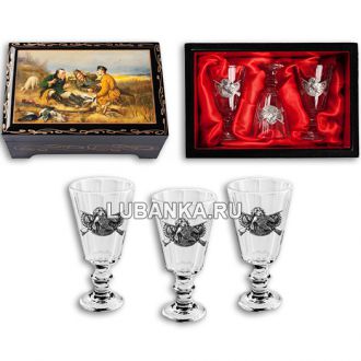 Хрустальные рюмки лафитники «Охотничьи Традиции»