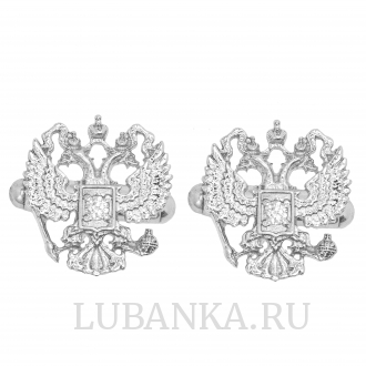 Запонки Герб России серебро