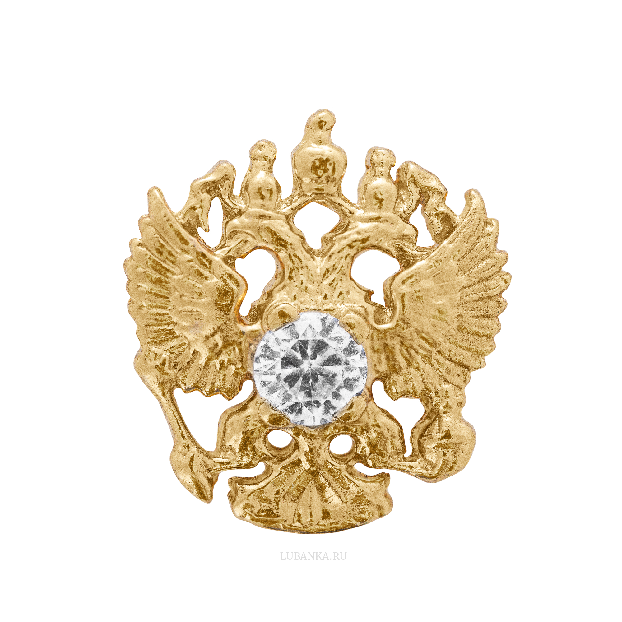 Значок Герб России серебро c позолотой