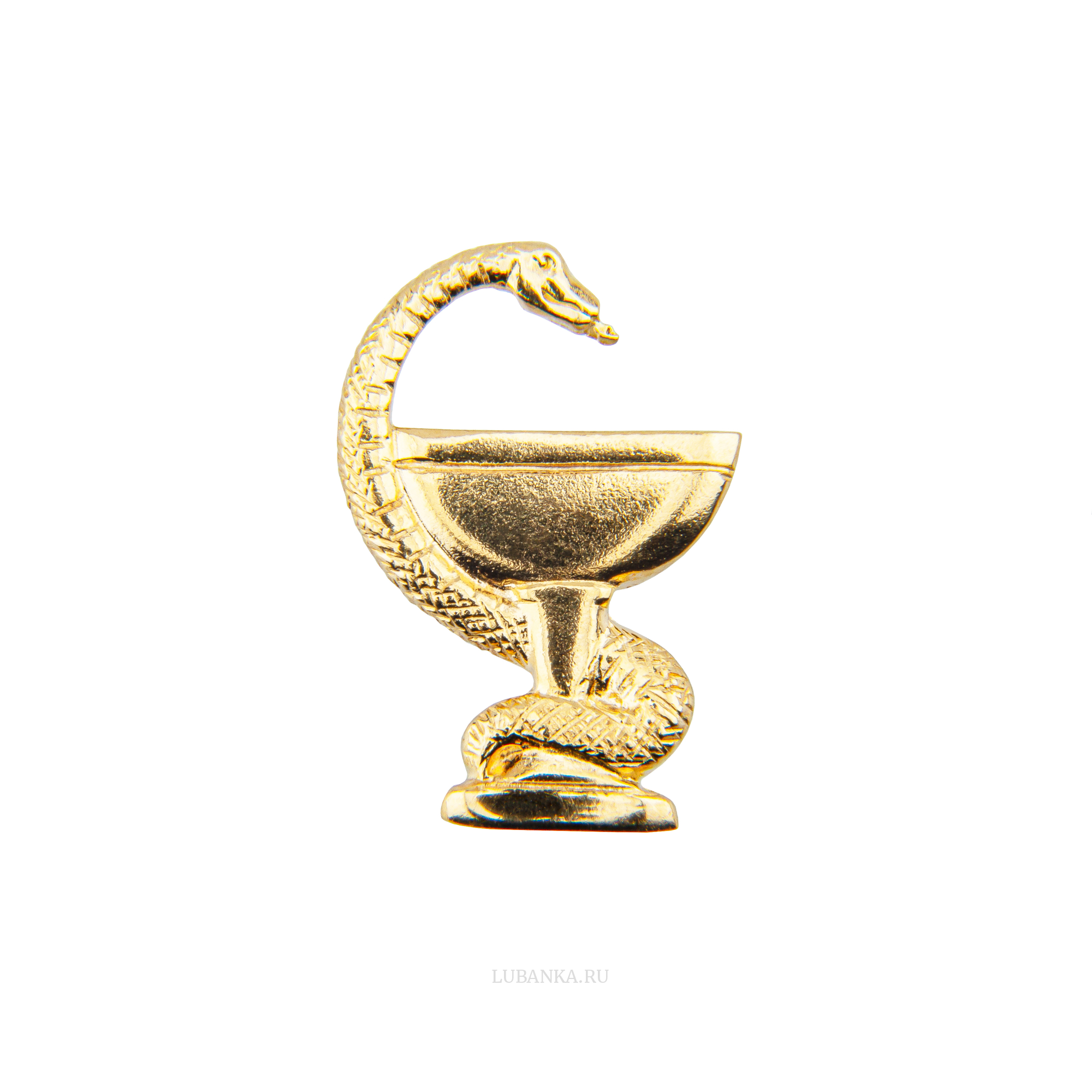 Значок Медицина серебро с позолотой