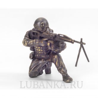 Бронзовая статуэтка «Спецназовец c пулемётом»