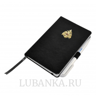 Блокнот с ручкой МЧС черный