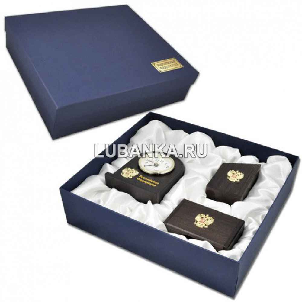 Настольный набор для руководителя «Российская Федерация» из дерева