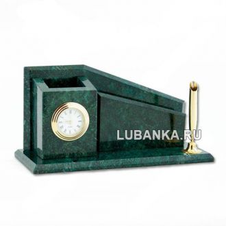 Настольный набор для руководителя «Часы» из камня