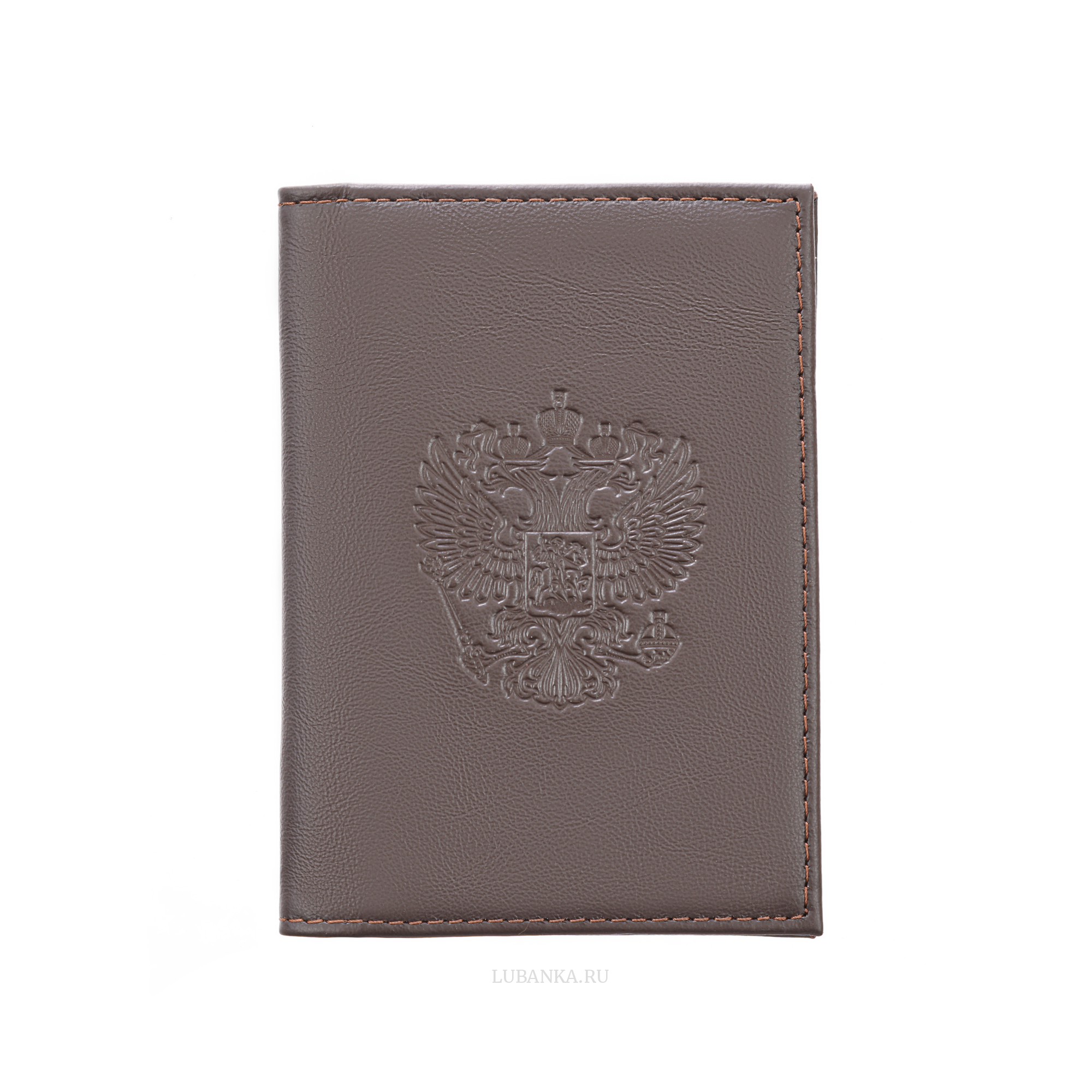 Обложка для автодокументов Россия с жетоном коричневая